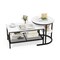 Set of 2 Nesting Coffee Table with Extra Storage Shelf for Living Room
